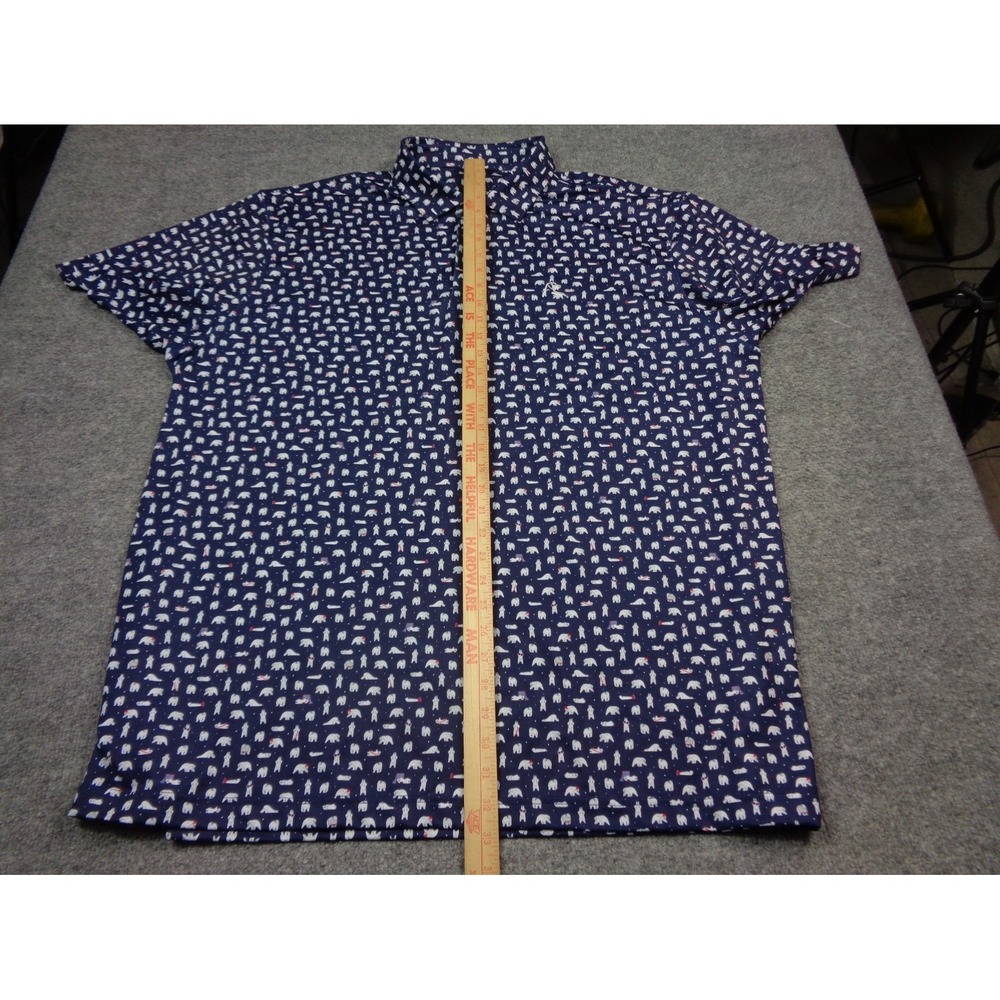 Rhoback Polo Shirt Mens 3XL Blue Performance Polar Bears AOP Golf - Picture 11 of 11